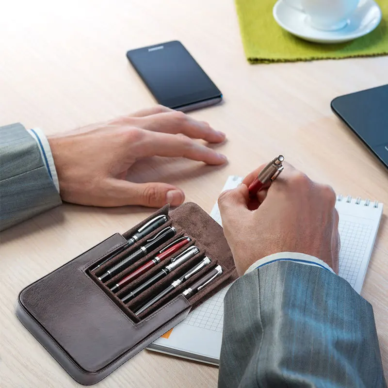 Estuche Para Lapices School Supplies Stationery Pen Case Genuine Leather Students Pen Pouch Pen Bag Pencil Case