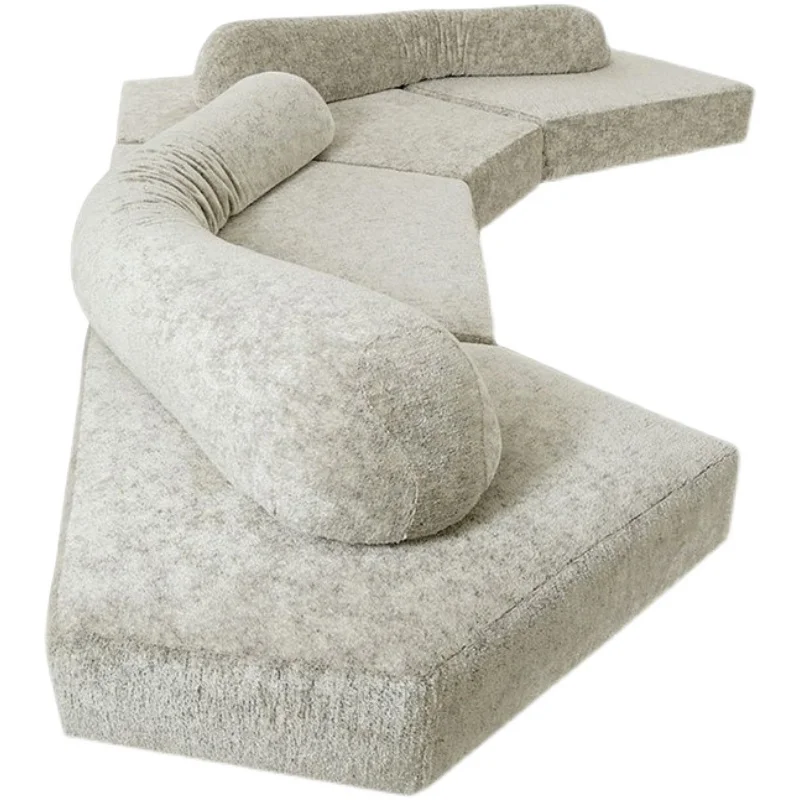 Italian light luxury rock sofa living room special-shaped personality module corner combination fabric curved sofa