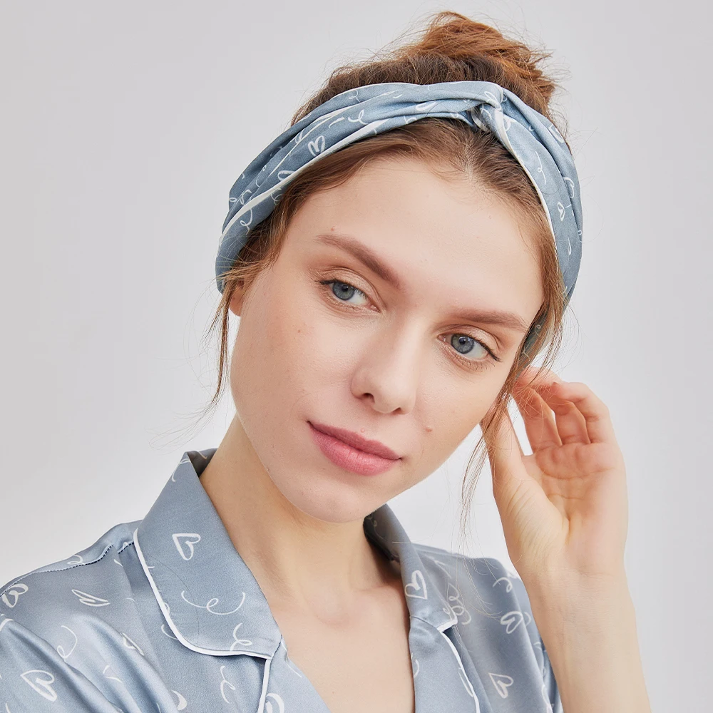 Wholesale Custom LOGO Elastic band Hair Edge Mulberry Silk Stretch Headband 100% Pure Silk Elastic Bands Silk Hair headbands