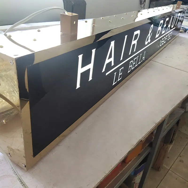 Hanging Top Led Advertising Cabinets Sign Under Awning Double Sided Illuminated Lightbox Led Light Box Sign