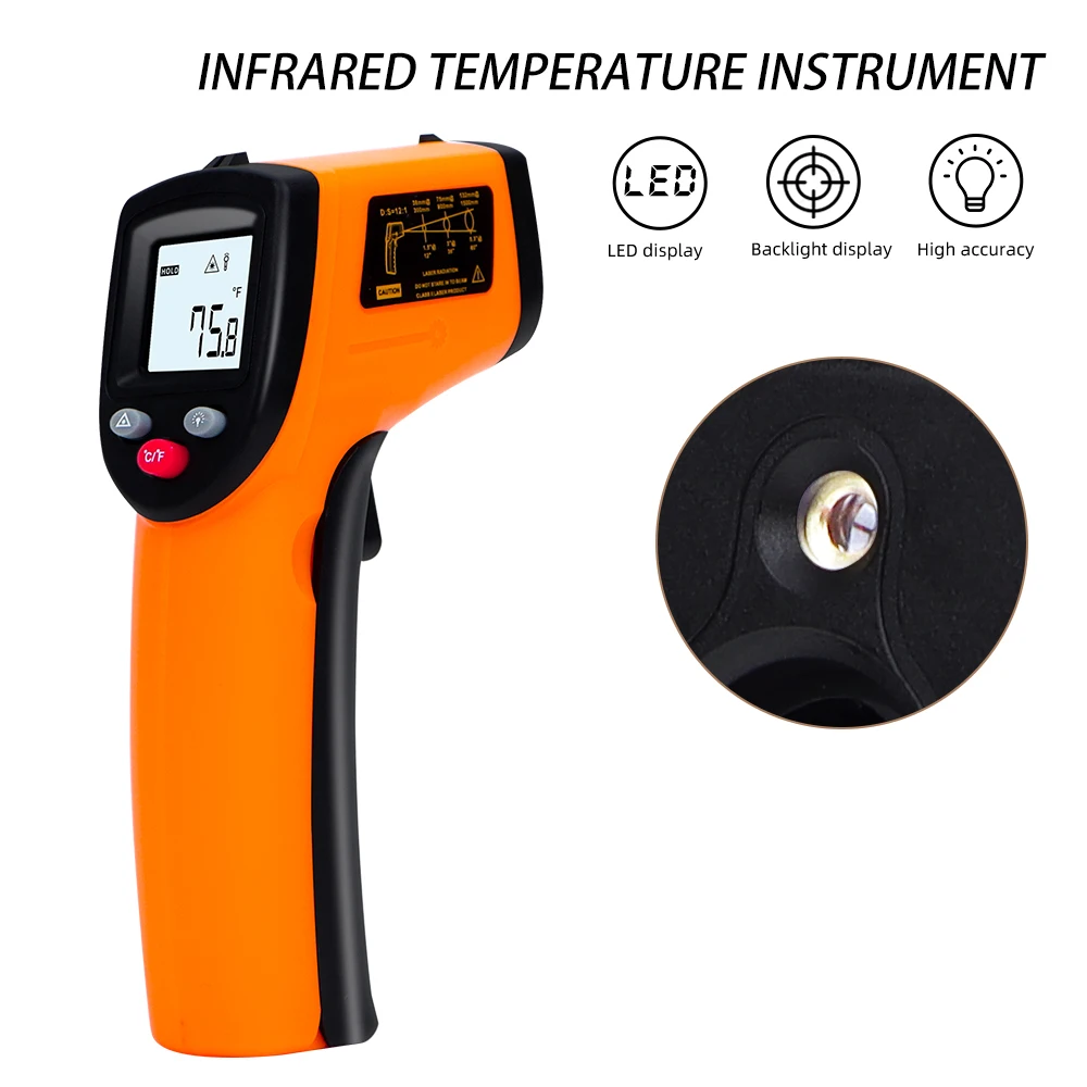 GM320 Temperature Tester Thermometer LCD Digital IR Laser Infrared Temperature Gun Temperature Meter For Industrial