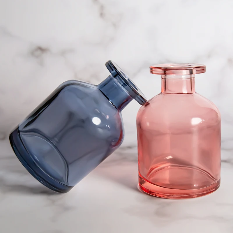 100ml 150ml Empty Bright Black Round Glass Reed Diffuser Bottles with Rubber Stopper