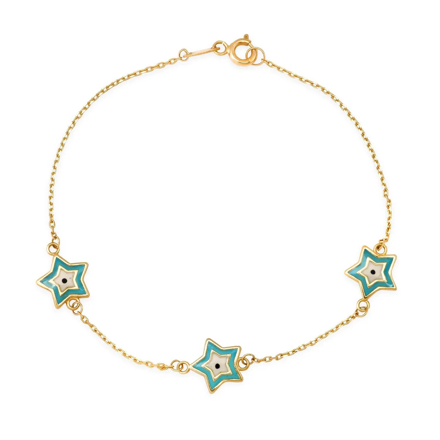 Milskye fine wedding jewelry for women 925 silver 18k gold enamel eye star bracelets
