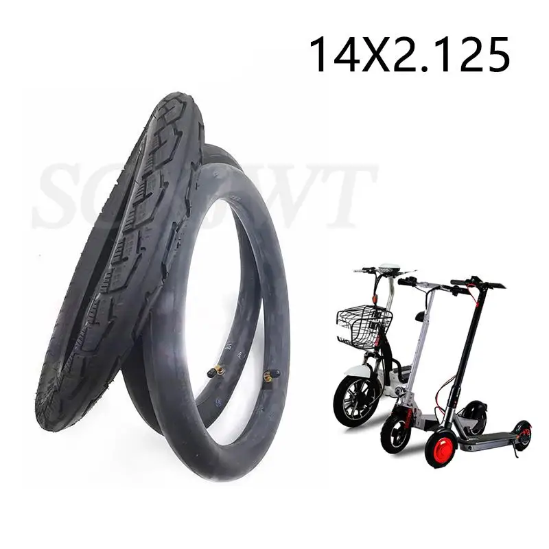 14x2.125 54-254 14Inch 14x2.125 Tires outer Tyres and inner tube with 90 valve for folging Bicycle Gas Electric Scooter E-bikeer