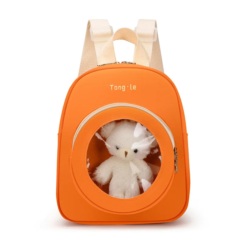 Cheap Snack Toys Storage Bag Boys Girls Preschool Bookbag Kindergarten Kids Backpack Children School Bag With Clear Pvc Window