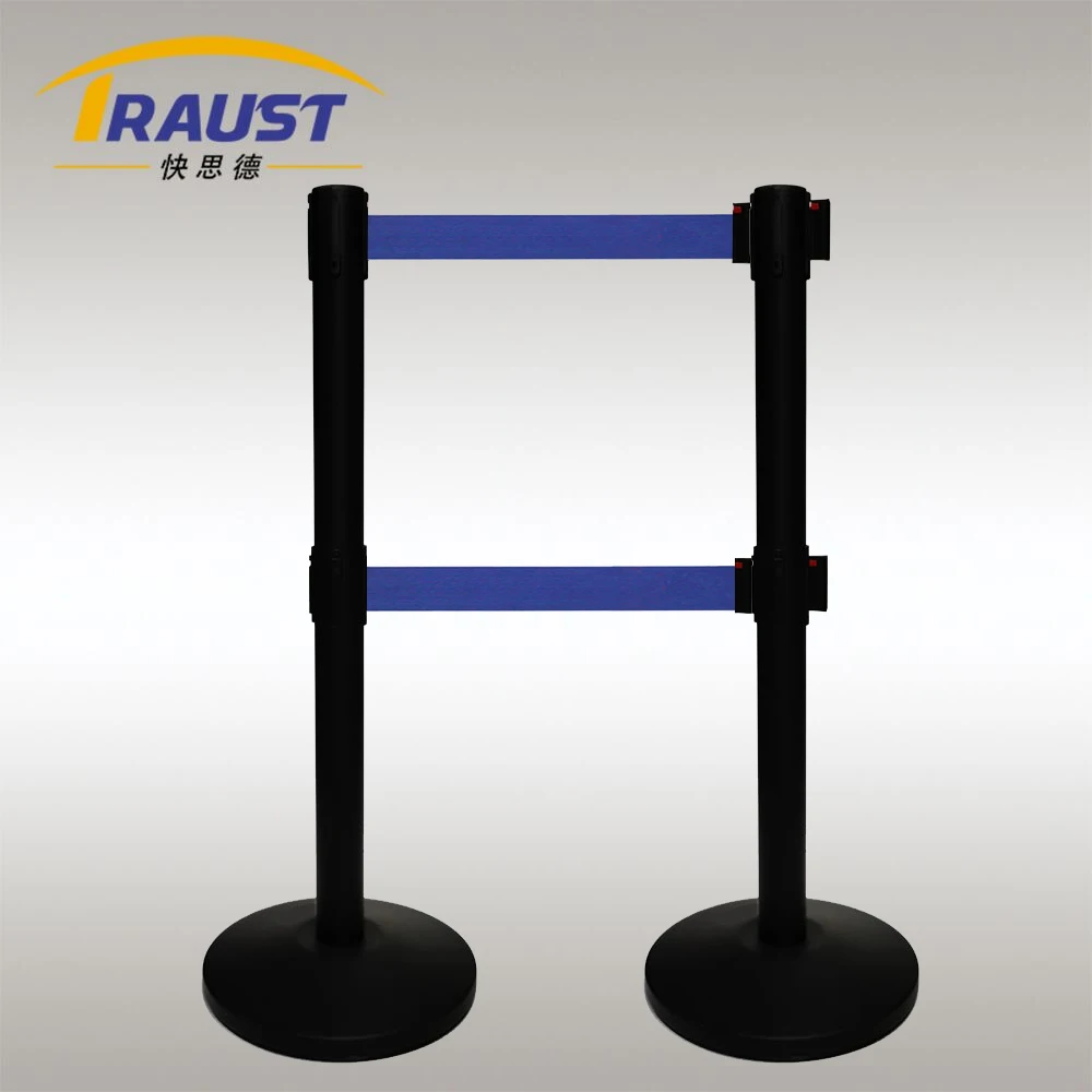 Traust airport stainless steel crowd control concrete public guidance system queue pole retractable belt barrier post stanchions