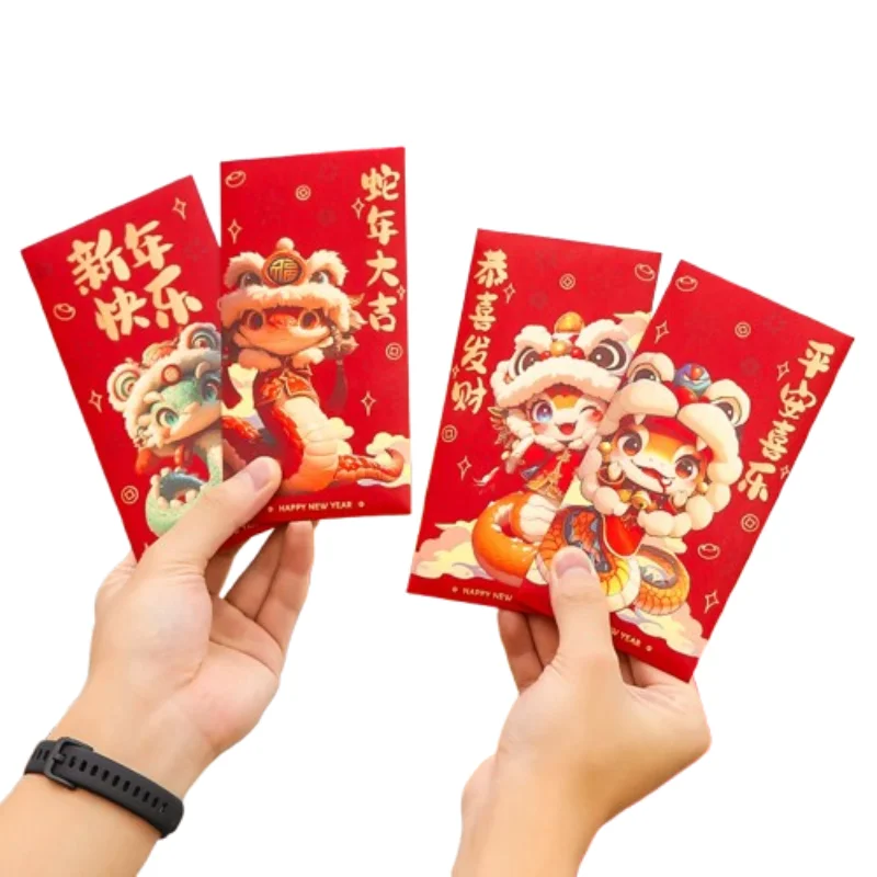 Custom Design 3D Embossing hologram red packet Chinese Red Envelope 2025 Lucky Money Envelope Hongbao