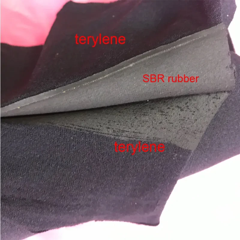 Roll Black Polyester Fiber Fabric Coated Sbr Rubber Neoprene Fabrics 2.5mm Thickness