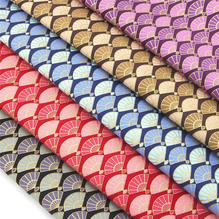 
Wholesale 5 pcs Single Color Small Folding Fan Fishscale Pattern Printing Handmade DIY Cotton Fabric Patchwork For Bedding 