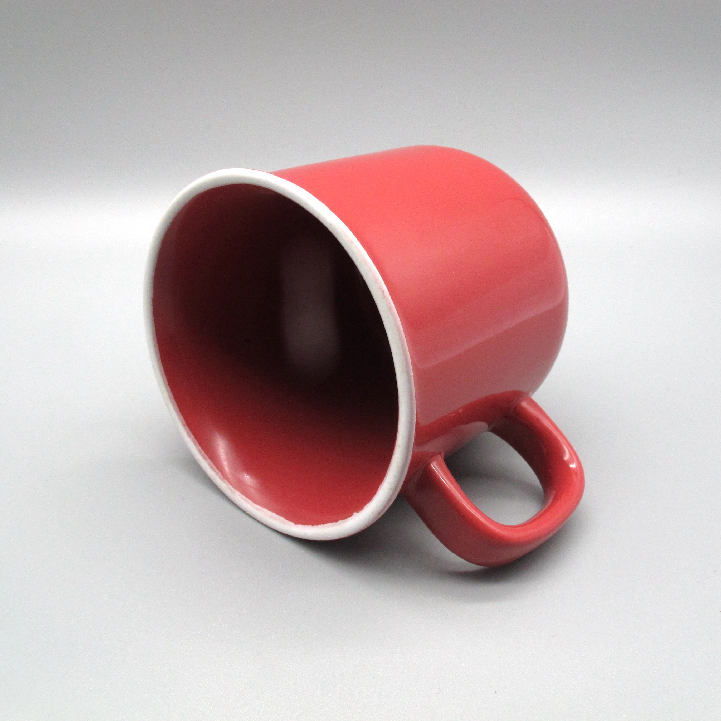 Custom printing Red and green Glaze Hand Printing Ceramic Enamel Mug For Afternoon Tea
