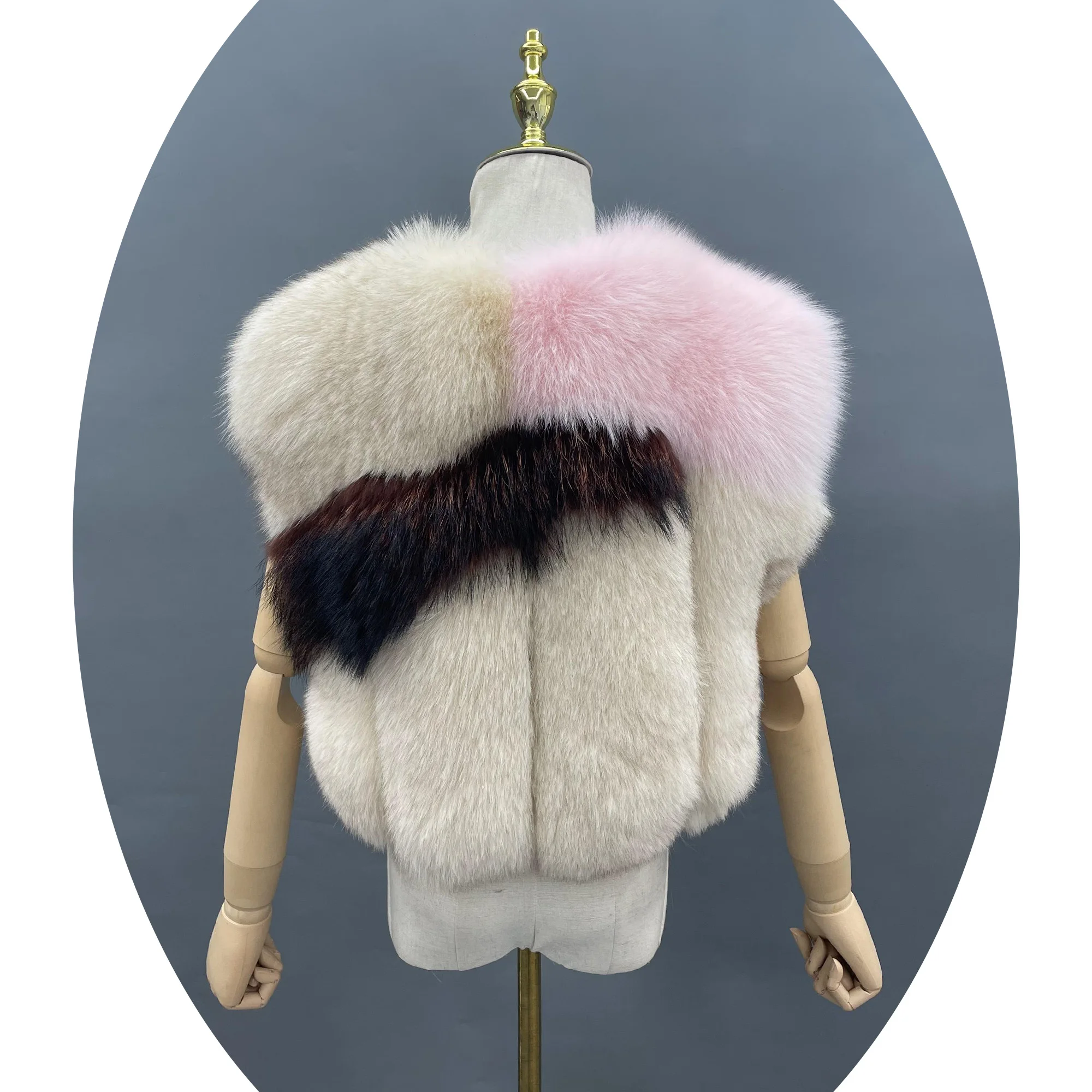 Janefur wholesale fashion sexy girls fur vest new colorful design women luxury real fox fur vest