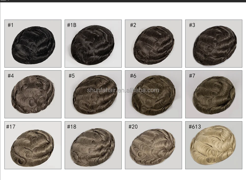 Natural black Hair Toupee Mono Base PU Hair Replacement System for Male