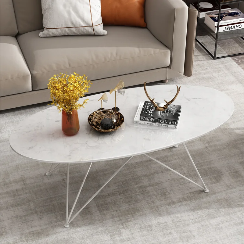 Modern luxury balcony leisure small apartment round marble coffee tea table