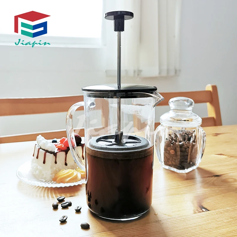 Plastic Filter Black Cafe Tea Maker Prensa French Press Coffee Maker Hot 600ml milk pitcher with lid for camping