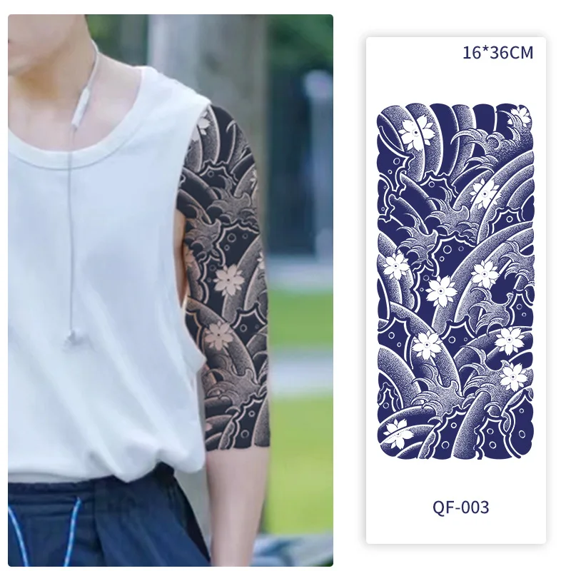 Hot Sale Wholesale Temporary Tattoos Seven-arm Cool Herbal Juice Tattoo Stickers Temporary Waterproof Flowers Tattoo For Boys