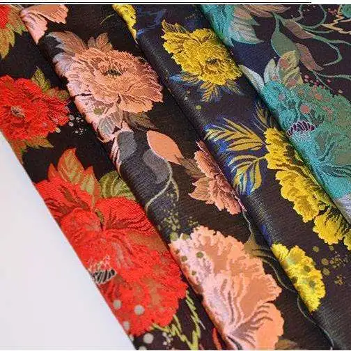 heavy embroidery  jacquard fabric for dress  fashion location rose  jacquard fabric 3D pattern jacquard fabric