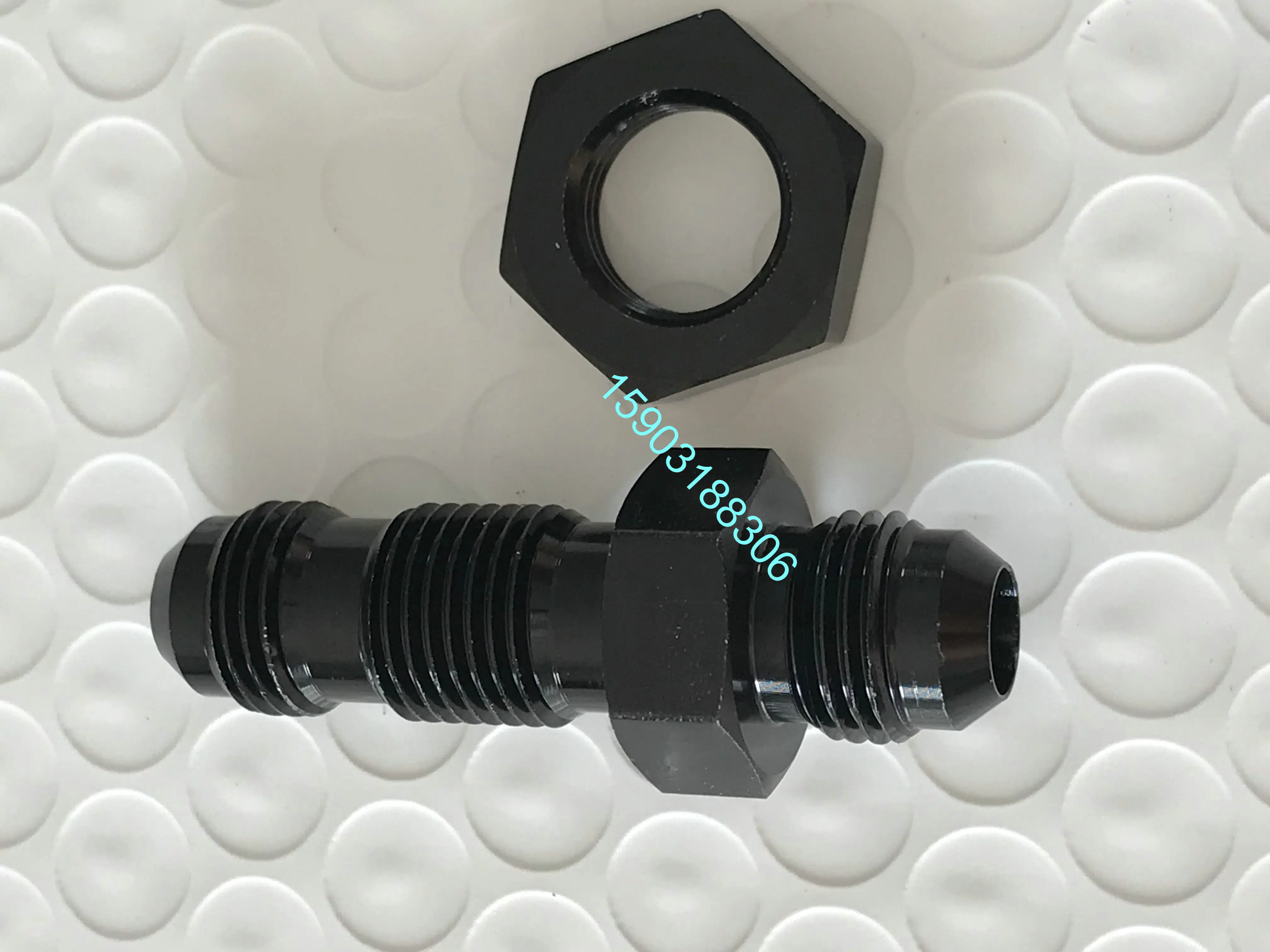 
-AN3-AN16 Anoized Aluminum Straight Male Thread Flare Bulkhead Finish Fitting With Bulkhead Nut Hose Ends 