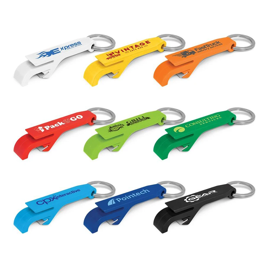 Promotional Buy Bulk Wholesale Custom Logo bottle opener keyring Metal Wine Functional Aluminum Beer Bottle Opener Keychain