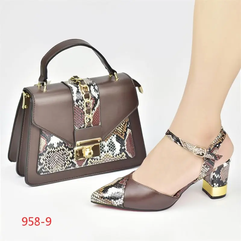 Queency  Wholesale Customization High Heel 7.5 CM Italian Women Shoes Matching Bag On Daily Life