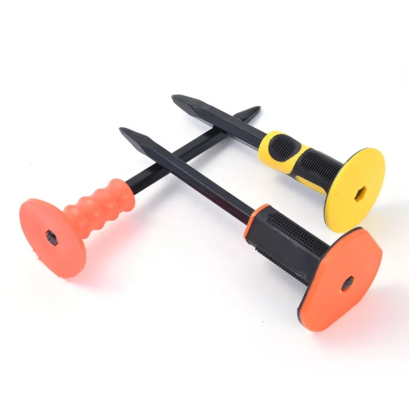Industrial OEM Stone Cold Chisel With Hexagonal Rubber Protective Handle
