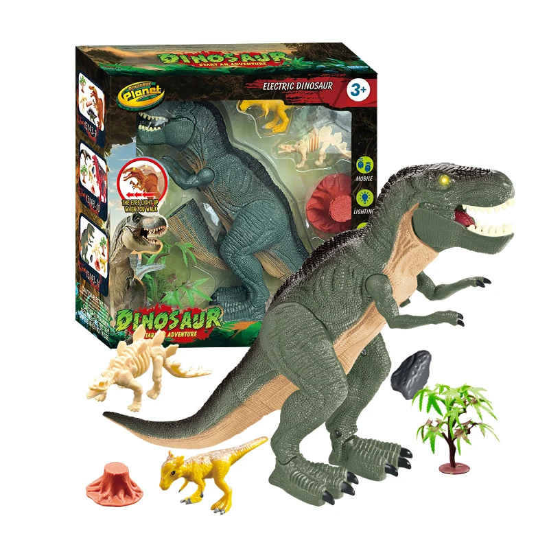HOT SELL PLASTIC DINOSAUR MODEL WITH LIGHT AND SOUNDS FUNCTION FRIENDLY TOUCHABLE MATERIAL INFANT  TOYS TO KIDS PLAYING