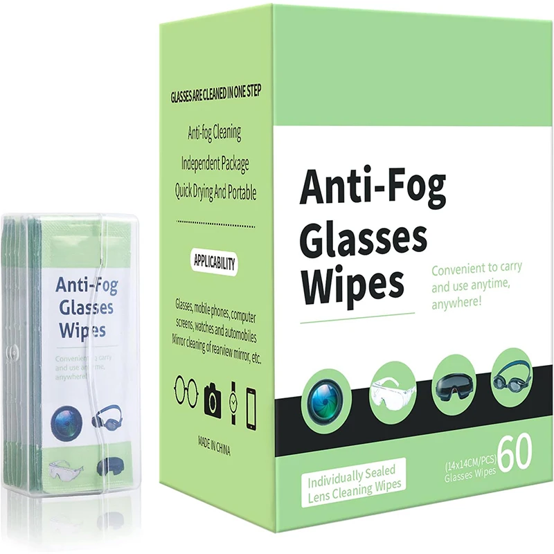Предварительно увлажненные салфетки для чистки очков с логотипом на заказ противотуманные
