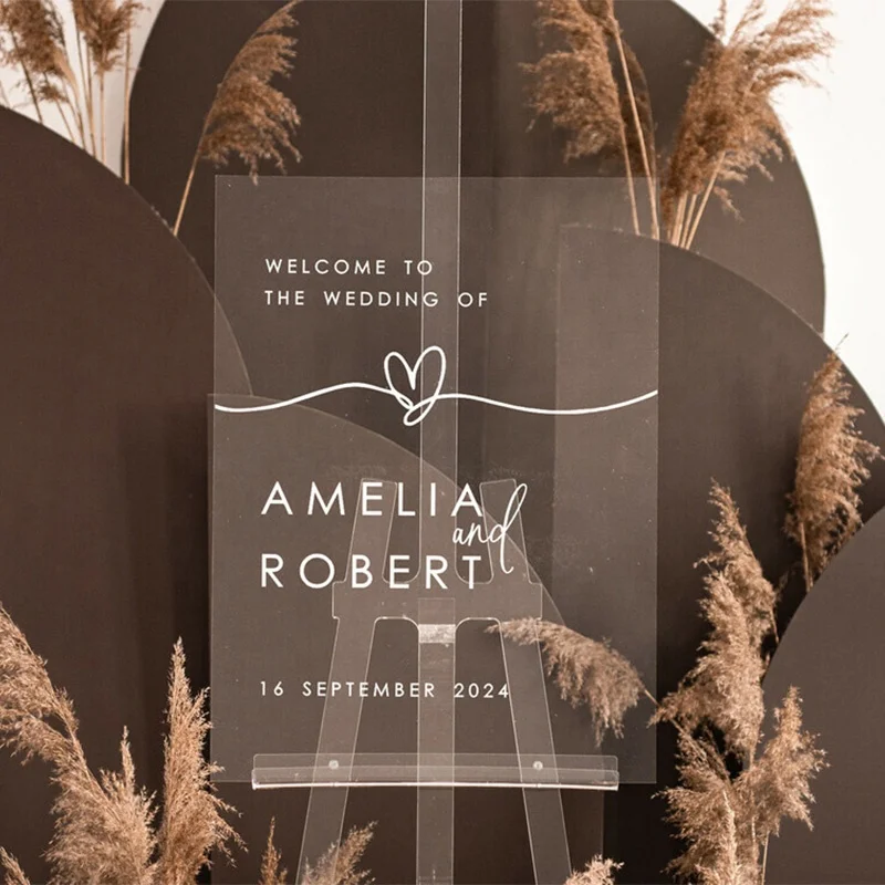 personalised plexiglass wedding panel Signage Acrylic Poster Print Entrance Wedding Decor wedding welcome board