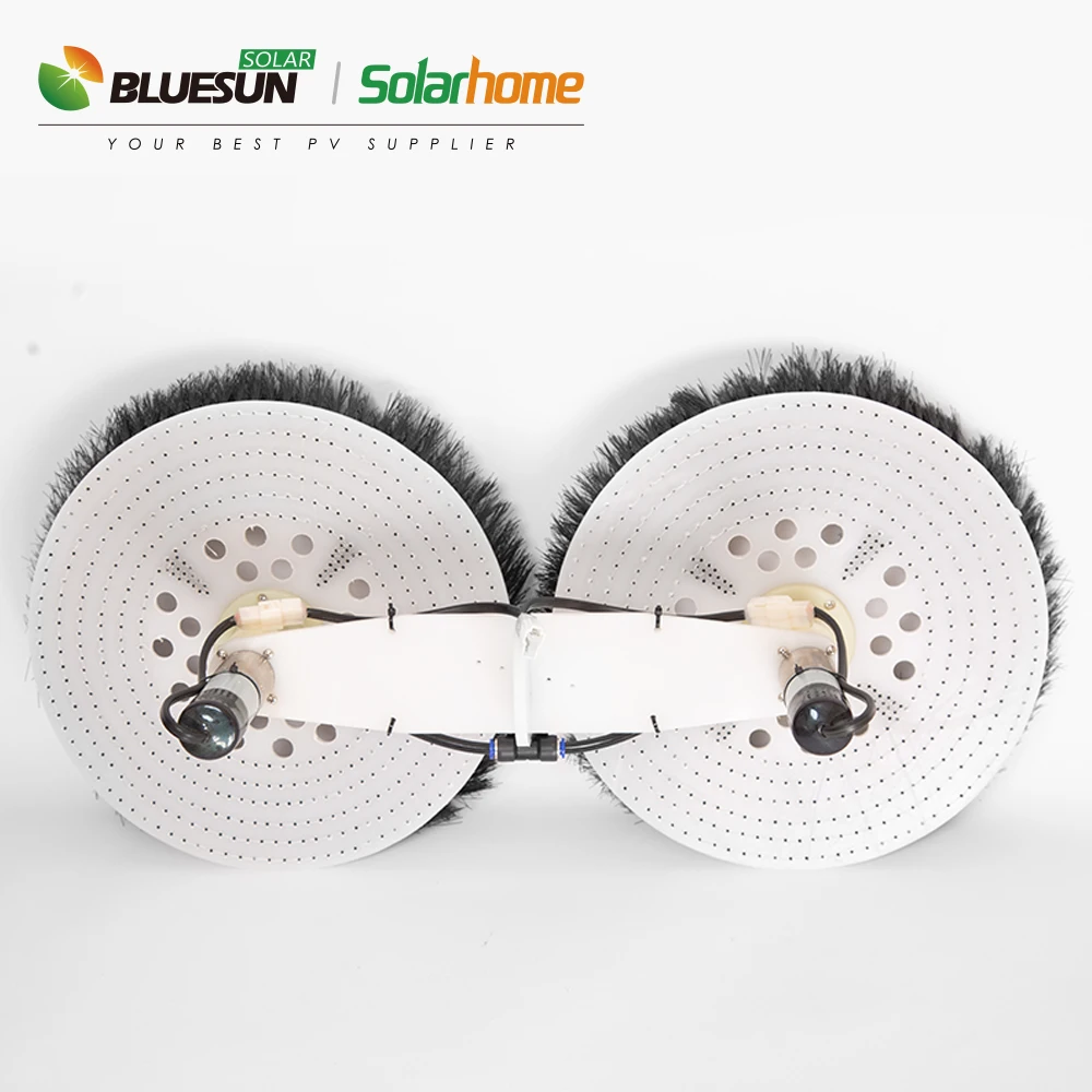 High quality bluesun double-ended Nylon rotating brush carbon fiber pole solar panel cleaning for photovoltaic