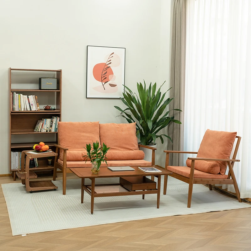 AiLiKEA HOT SALE CUSTOMIZED Home living room furniture leisure fabric chair with Bamboo frame sofa