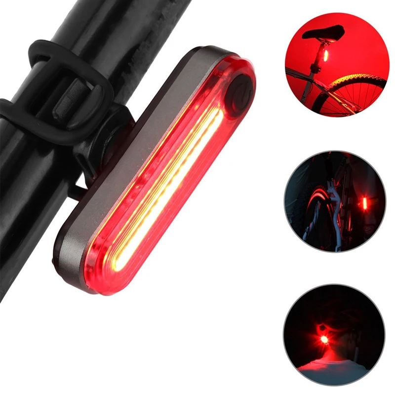 Ultra Bright Easy to Install Waterproof 6 Modes Aluminum Material USB Rechargeable Bicycle Taillights with Color light