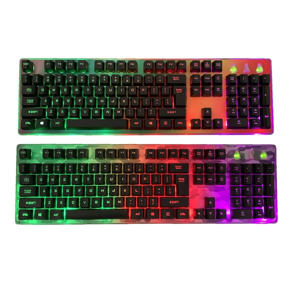Hot Selling Wholesale Gaming Keyboard USB Wired Customized Layout 104 Keys LED Backlight Gaming Keyboard for Gamer  KBL-003D