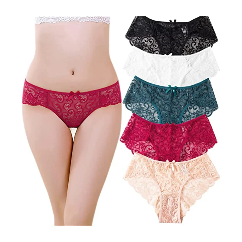 High Quality sexy lace cotton satin breathable Briefs mid Waist panties seamless Women Underwear Naked feeling women Briefs