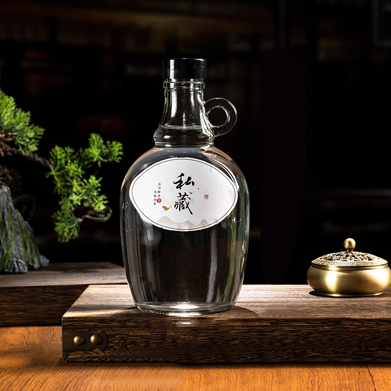 Half Gallon / 1 Gallon Clear Glass Wine Bottles California Fermenting Jug Glass Bottles For Beer Growler Soda With Black Lid