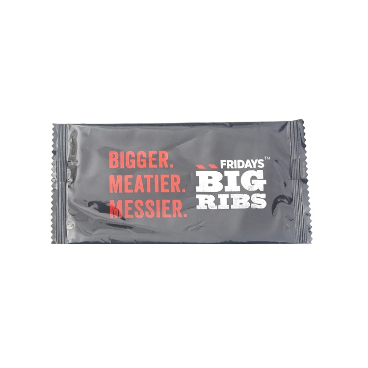 Customized Individual Wrapped Refreshing Cleaning Wet Tissue Wipes for Restaurants