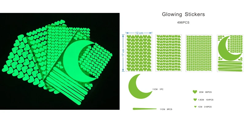 Непромокаемая Водонепроницаемая подзарядка-неограниченная светящаяся в темной точке/Фотолюминесцентная светящаяся наклейка для украшения