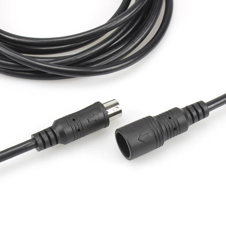 waterproof 4 pin mini din male and female extension cable connector