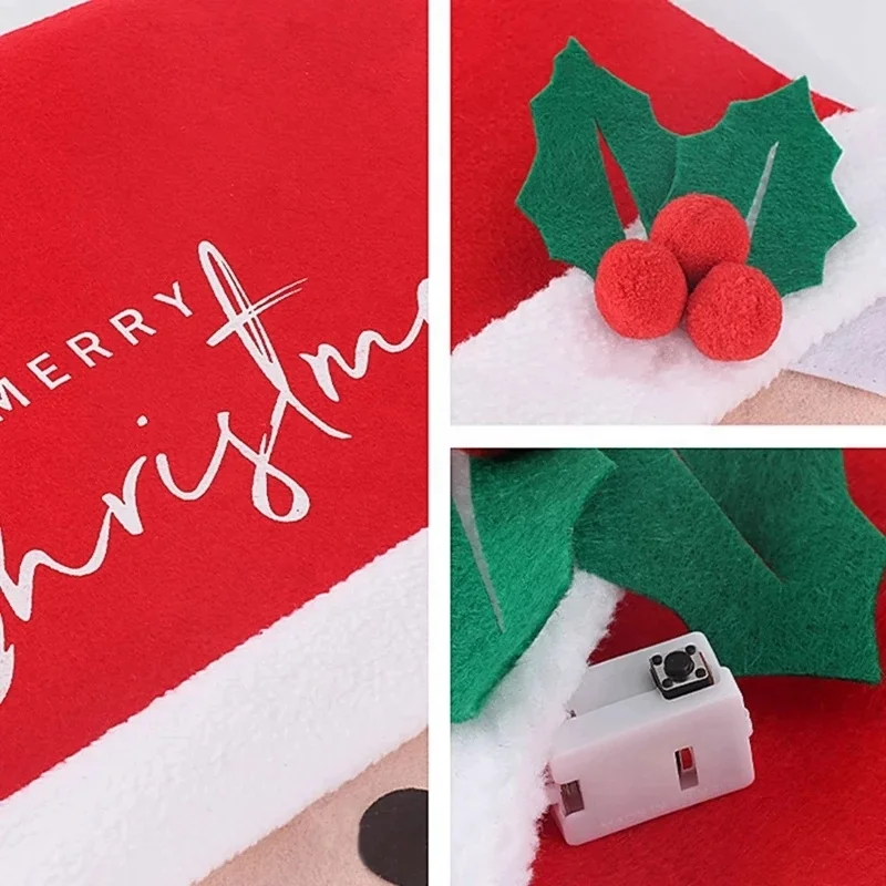 Merry Christmas Chair Cover Luminous LED Light Chair Back Cover Xmas Christmas Decorations For Home