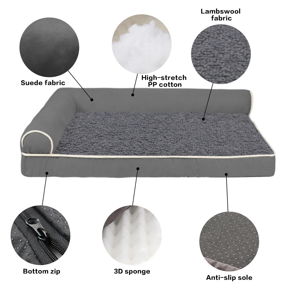 Wholesales Dropshipping warm Big dog Sofa Bed Pet Nest Washed  Memory Foam Filling Orthopedic Spine Protecting Pet Dog Sofa Bed