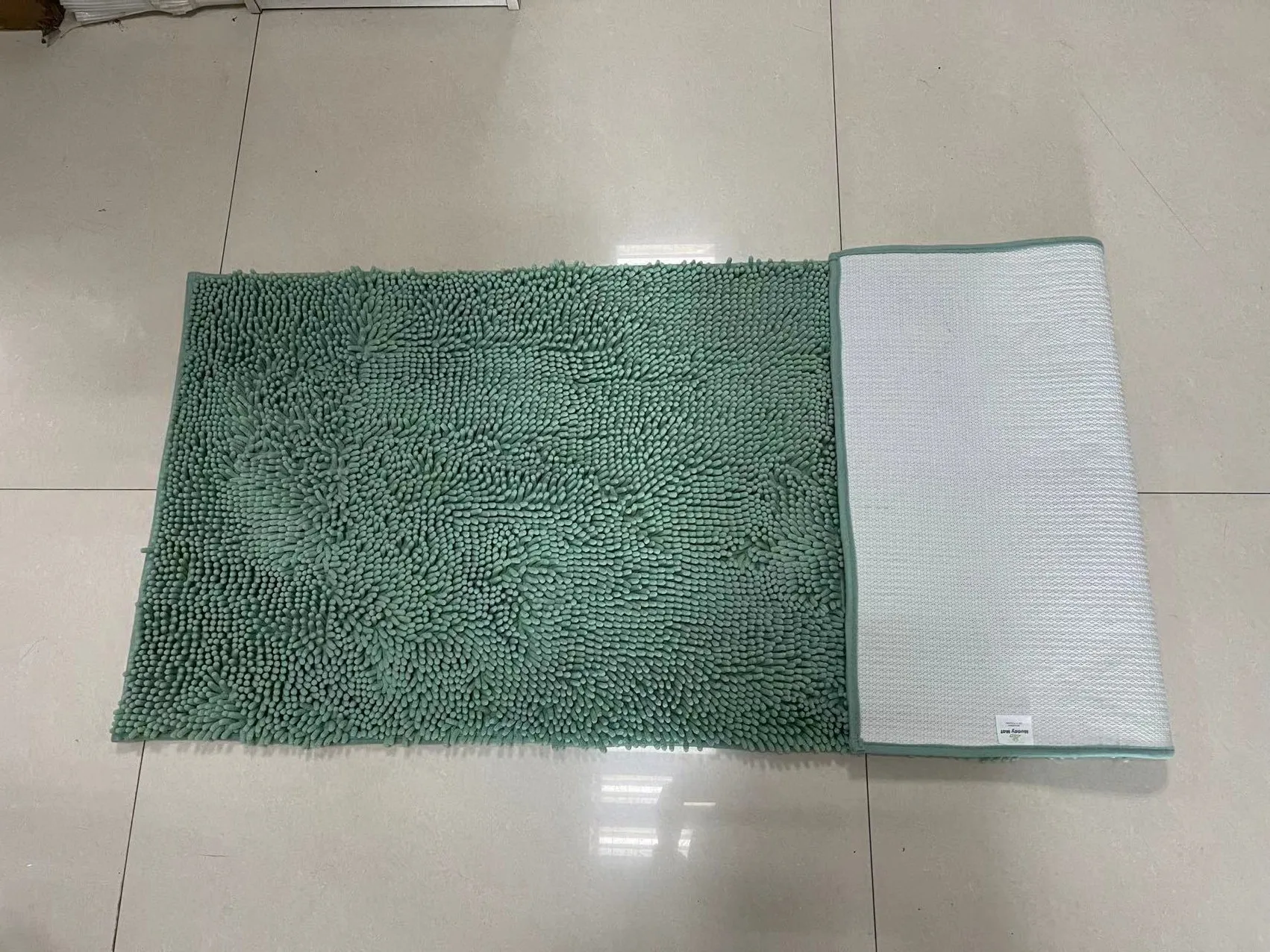 Hot sale TPR back fluffy chenille bathroom rug loop pile cushioned door rug