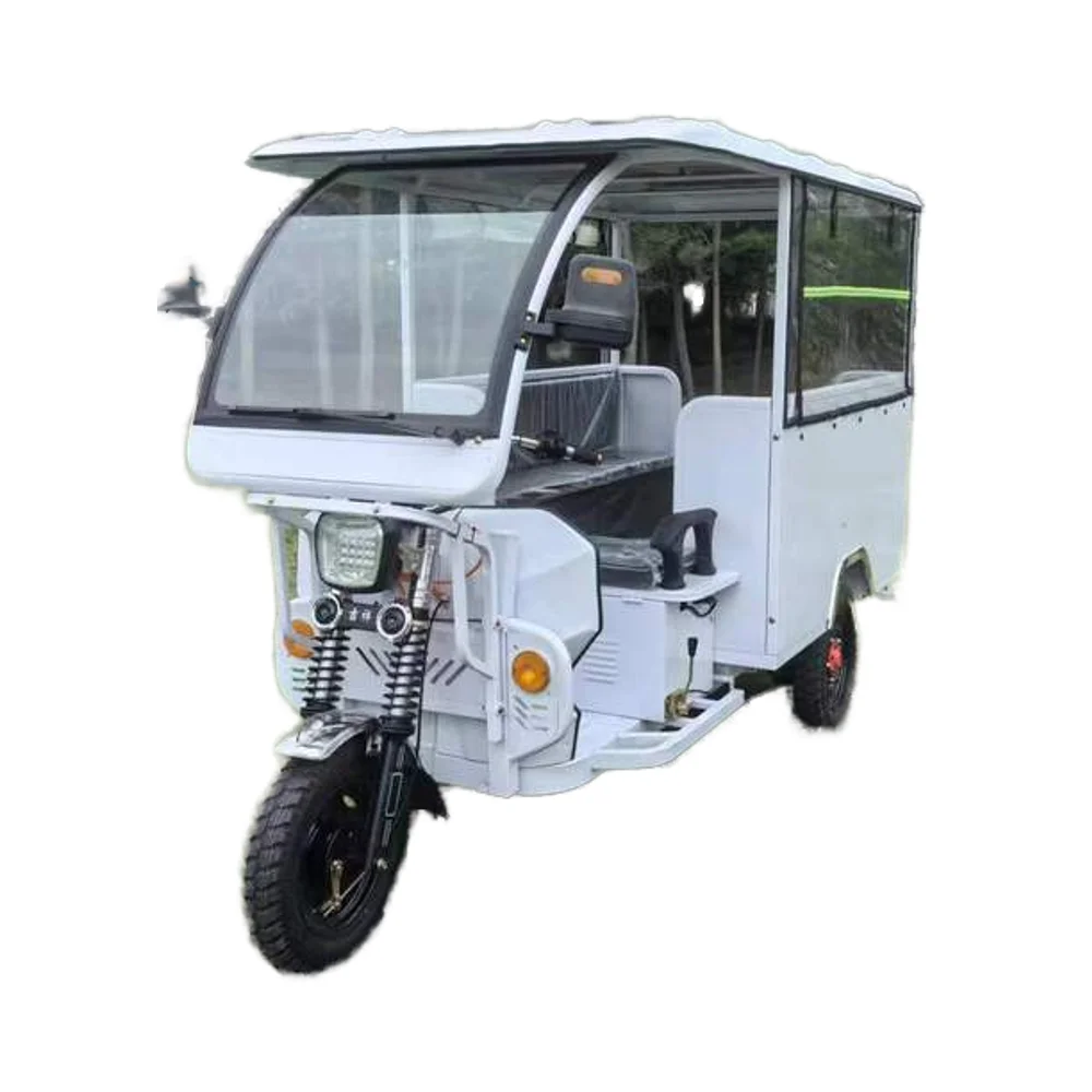 Электрический моторизованный пассажирский трицикл 48 В/60 В стальной закрытый/открытый кузов сертификат EEC