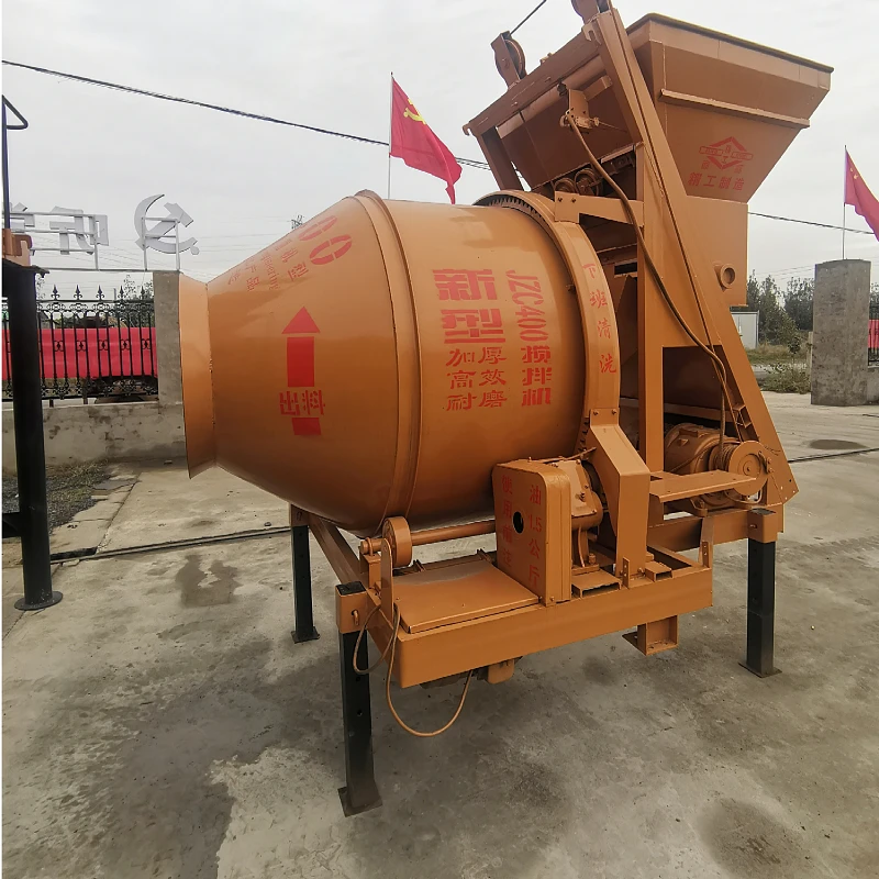The portable roller JZC500 mixer is a concrete mixer attachment for slip loaders