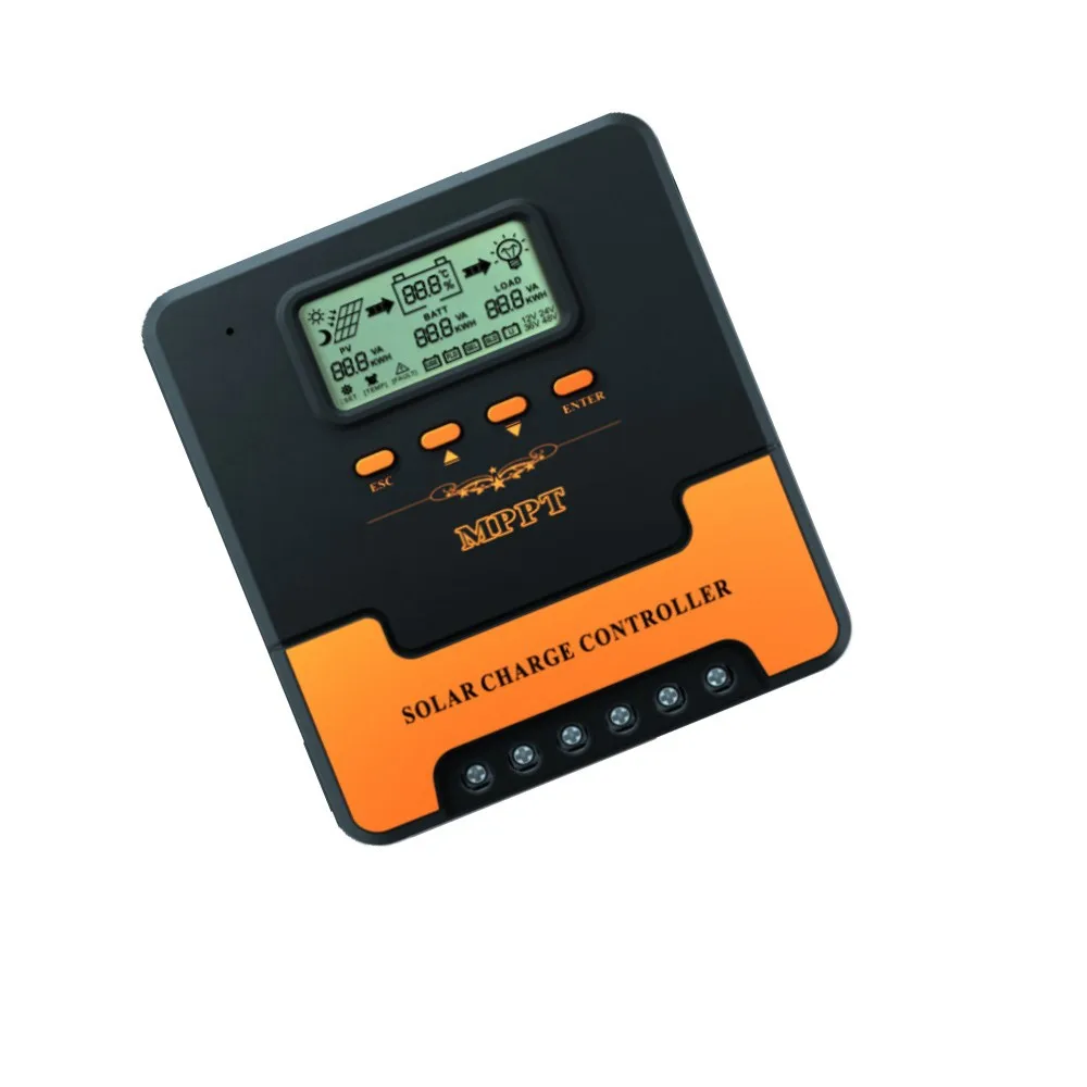 60A 50A 40A 30A 20A 10A 12V 24V Solar Panel Regulator LCD Display MPPT Solar Charger Controller