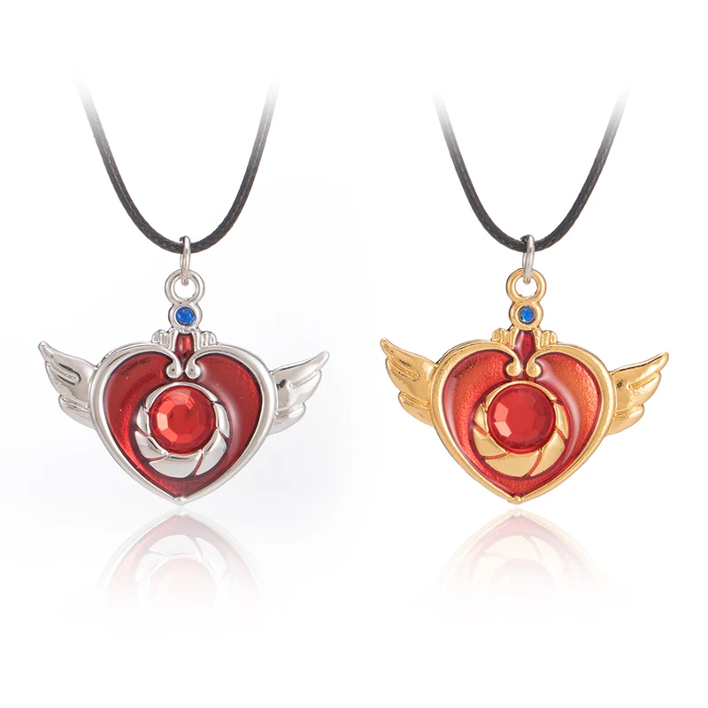 Anime Cardcaptor Sakura Sailor Moon Cartoon Card Captor Heart Wand Cat Rabbit Bird Necklaces