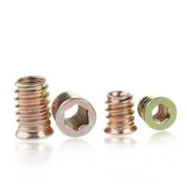 M6 M8 M10 Flanged Hex Socket Drive Head Zinc Alloy Drive Insert Nuts Threaded For Wood Furniture