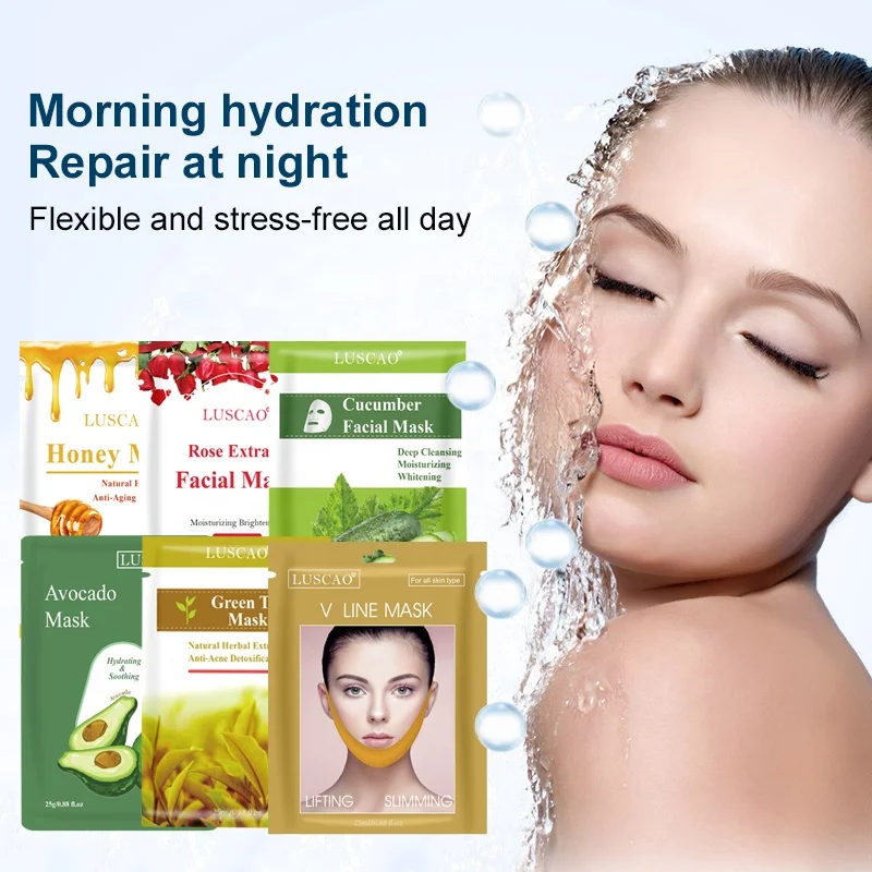 6 Kinds Small Moq Cheap Price Sheet Hydrating Wholesale Facial Mask