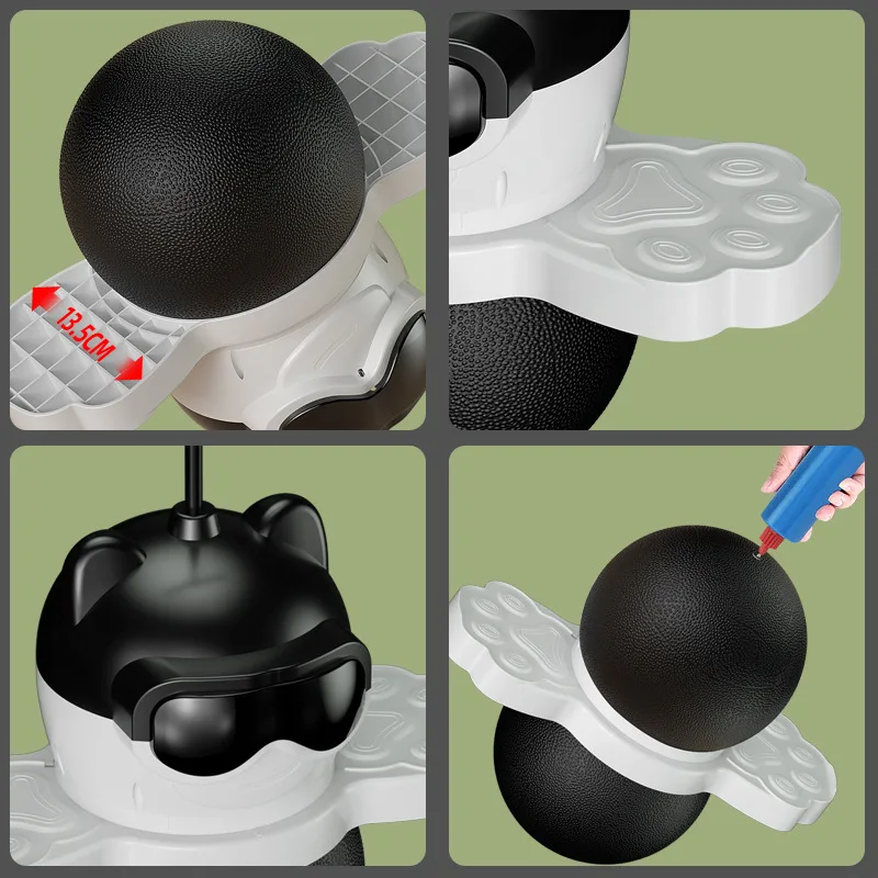 Wholesale mute pink color inflatable balance led light 3 gear flashing ball jumping bouncing ball for kids