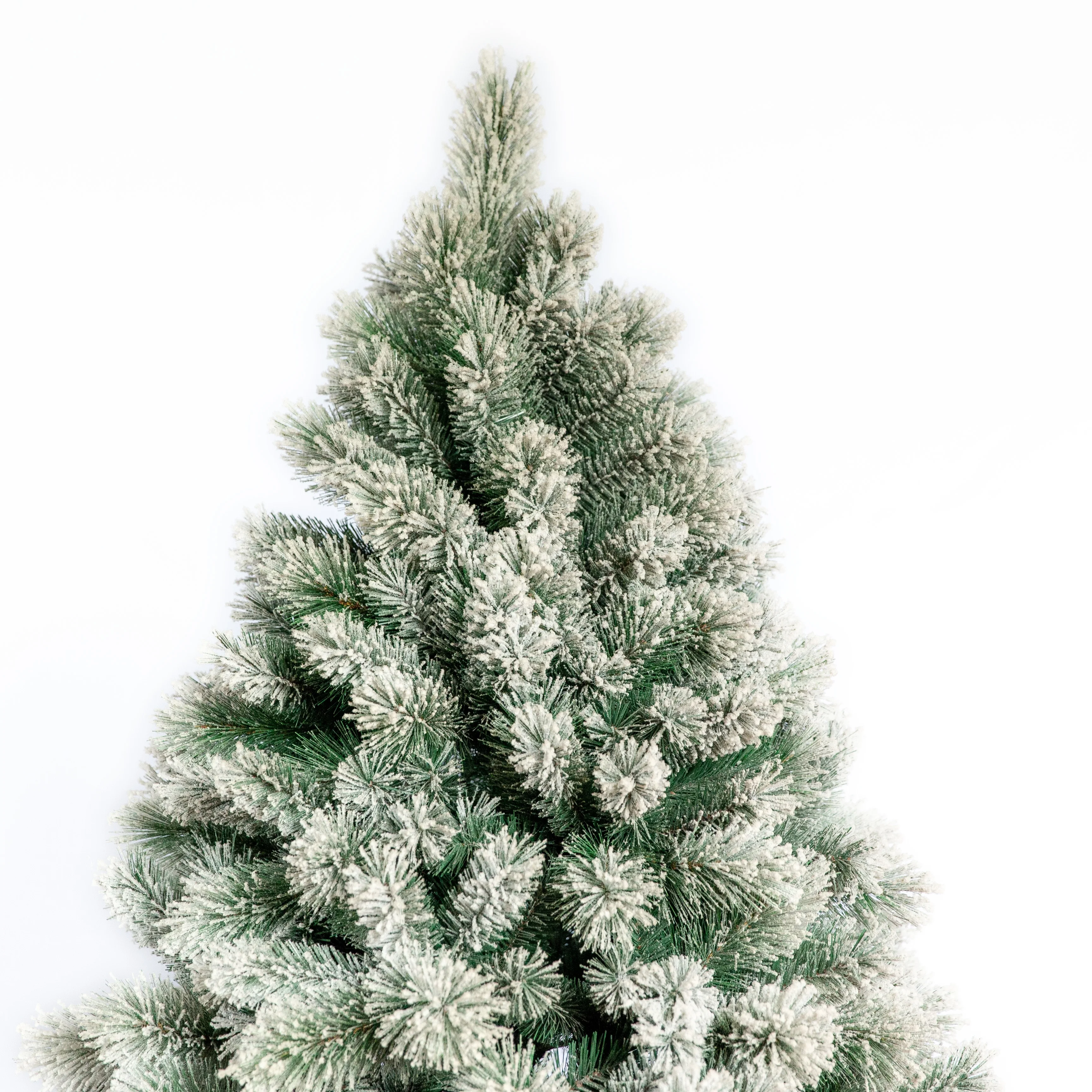 
7ft white snow frosted pine needle mixed PVC artificial christmas tree 