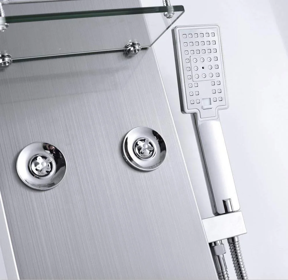 
Hot Sale 304 Stainless Steel Shower System Wall Mount Bathroom Waterfall Rainfall Shower Panel With Adjustable Shower Jets 