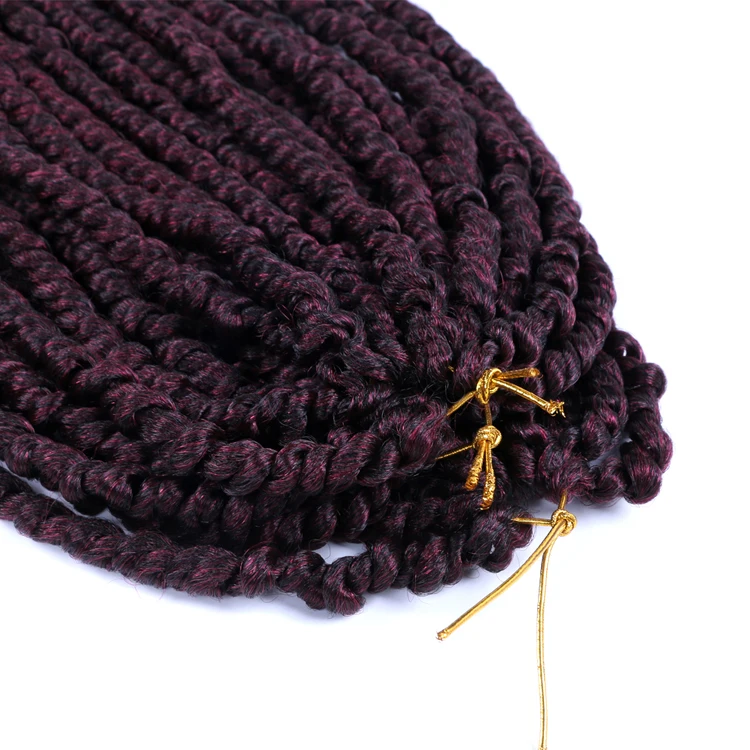 
Pre Twisted Passion twist bomb crochet hair synthetic ombre crochet braids pre looped fluffy spring twists braiding hair bulk 