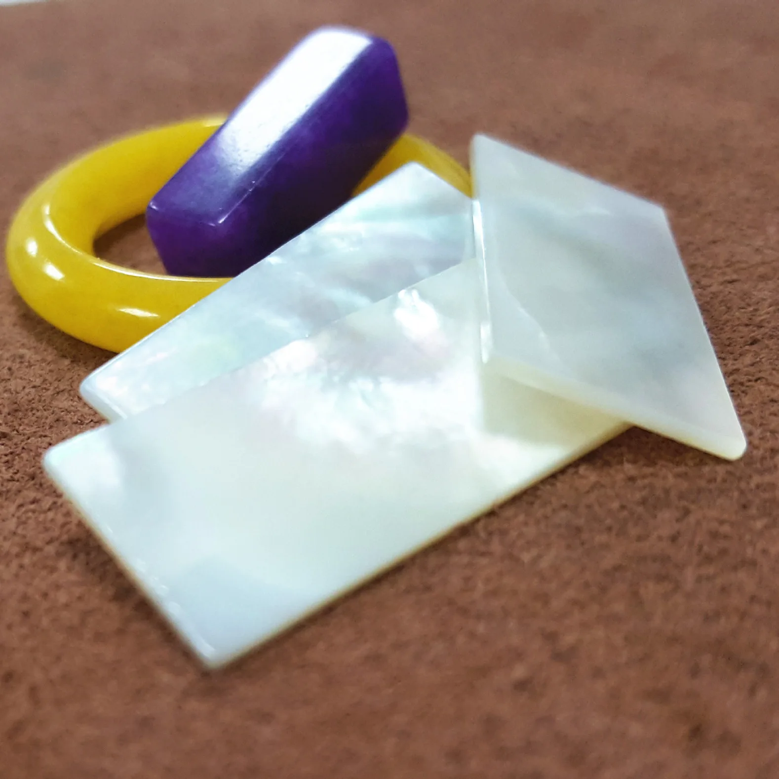 Custom natural seashell discs white rectangle mother of pearl shell